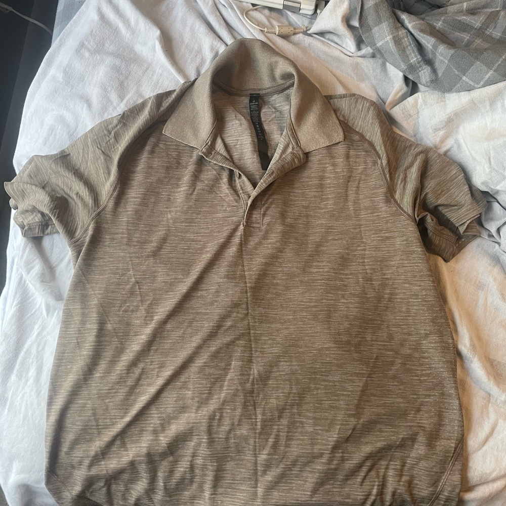 Lulu lemon tan polo shirt